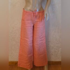 H&M Coral Linen Trousers